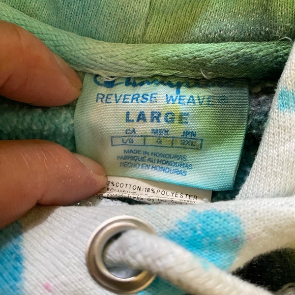 Champion Reverse Weave Hoodie Tie Dye Hoodie Youth Large or Women’s Small - Picture 4 of 6